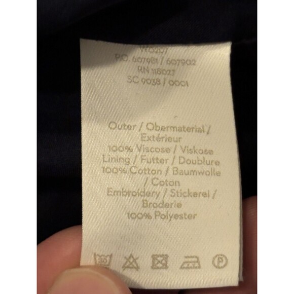 Boden Bronwen Broderie Embroidered Midi Dress in Navy and Yellow Size US 10R NWT - Picture 9 of 11